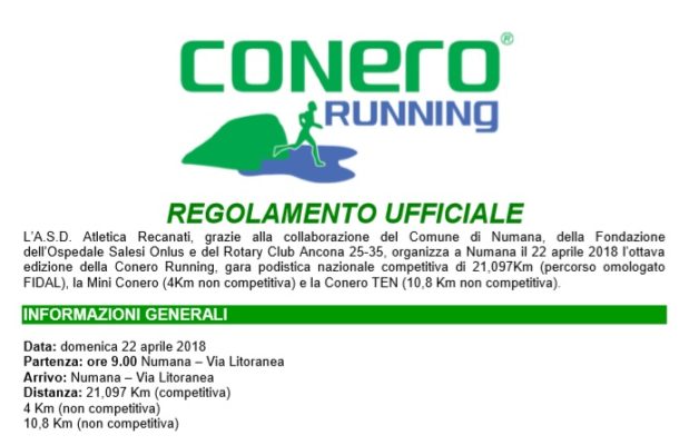 PROSSIMA GARA:CONERO RUNNING