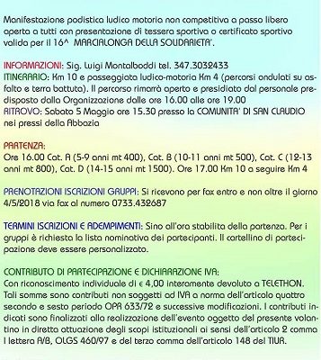 PROSSIME GARE: SAN CLAUDIO E RIONE MURATO