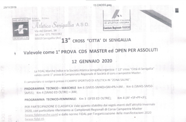 12 Gennaio: cross Senigallia